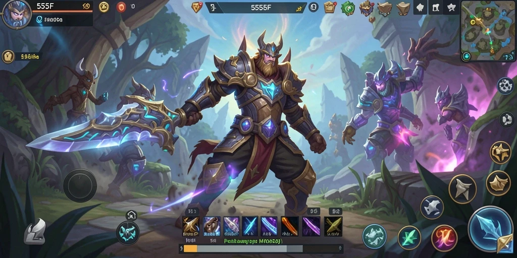 Tangkapan layar menampilkan pertarungan seru dalam dunia MMORPG 555F.