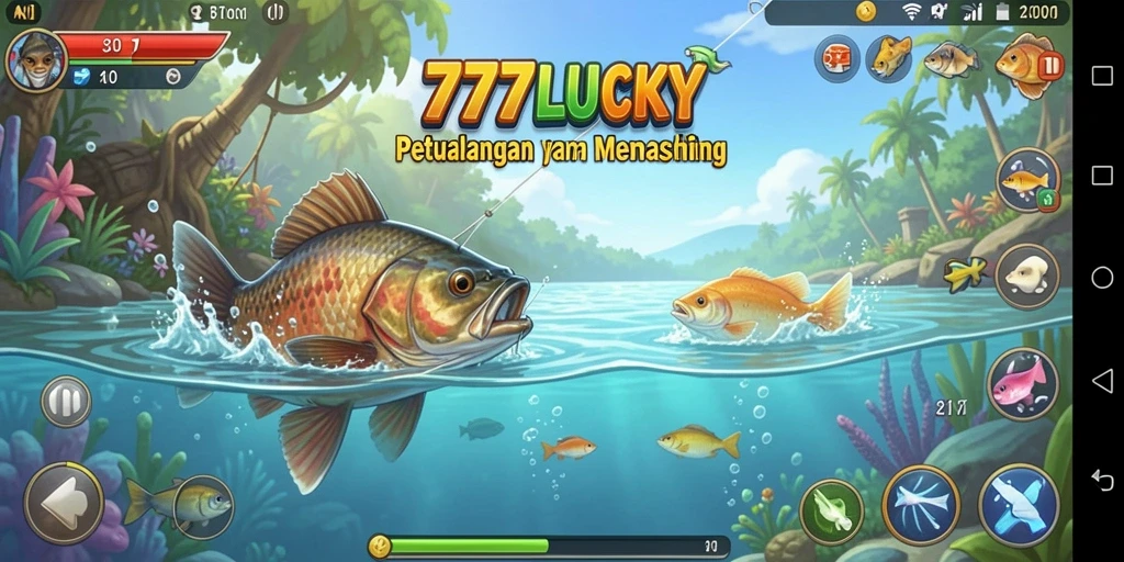 Screenshot gameplay 777LUCKY yang menampilkan aksi memancing seru.