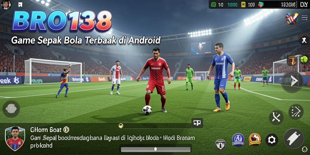 Tampilan gameplay seru di lapangan sepak bola.