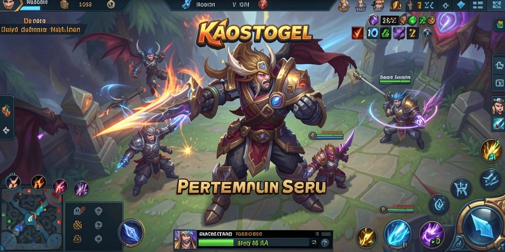Tangkapan layar gameplay MOBA KAOSTOGEL yang mendebarkan.