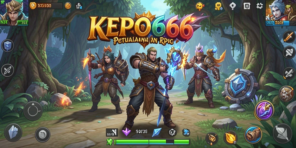 Tangkapan layar gameplay <strong>KEPO66</strong> menunjukkan pertempuran epik dan eksplorasi dunia yang kaya.