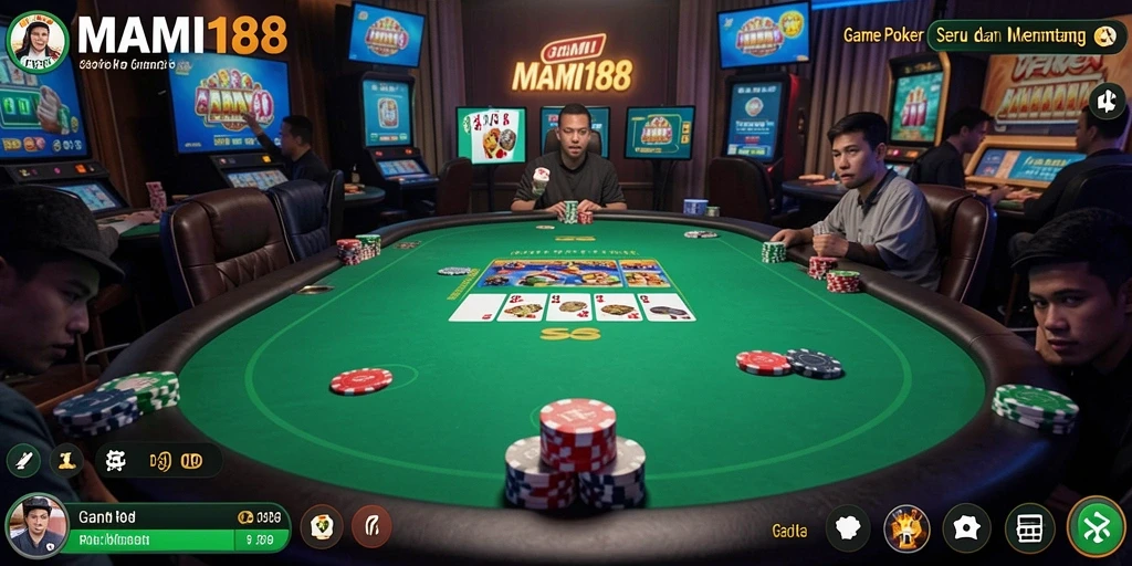 Tampilan gameplay MAMI188 yang menarik dengan suasana Poker yang nyata.