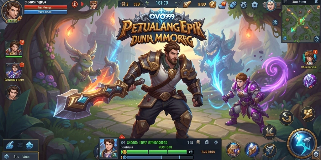Tampilan gameplay OVO99 menunjukkan aksi seru dan dunia yang luas.