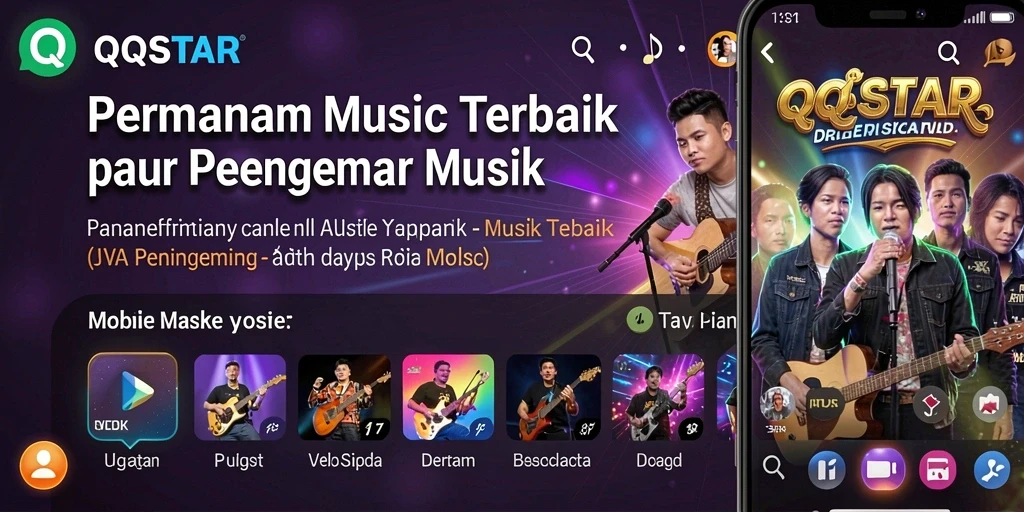 Screenshot dari gameplay QQSTAR menampilkan keseruan bermain musik.