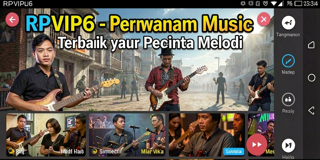 Screenshot permainan RPVIP6 menunjukkan aksi bermain musik yang seru.